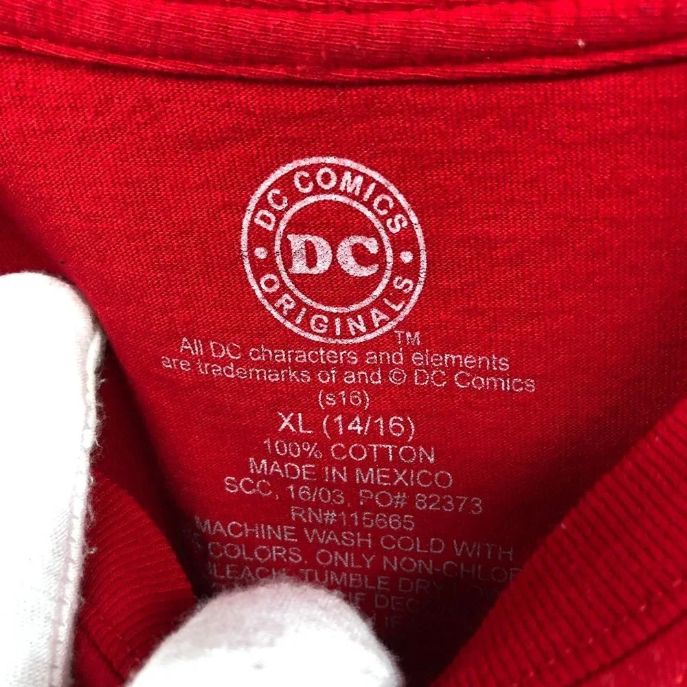 DC Comics Flash‎ Graphic T Shirt Kids Boys XL (14-16) Red Short Sleeve Crewneck